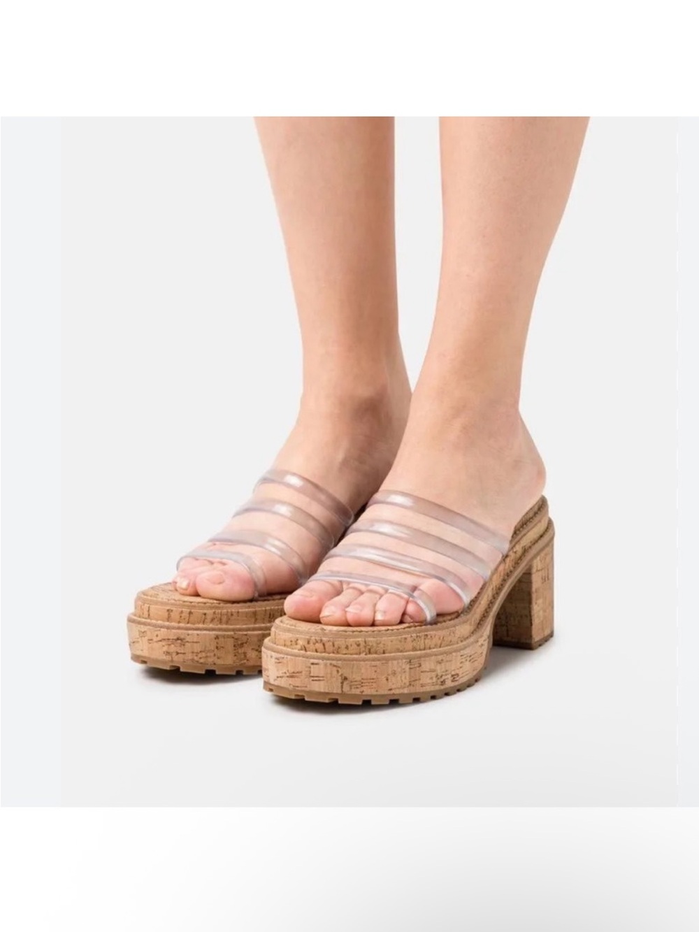 Cult Gaia Size 41 US 11 SEV Women's Clear Four-Band Platform Sandal Shoes $478